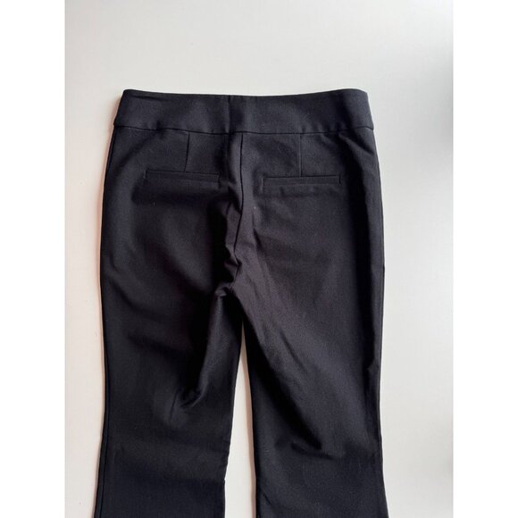 DEREK LAM 10 CROSBY Lucia Black Bi-Stretch Twill Flared Front Slit Pants, Size 8 - Picture 9 of 14